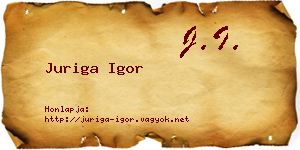 Juriga Igor névjegykártya